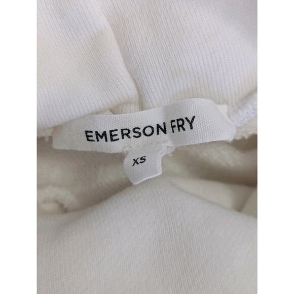 Emerson Fry Sweatshirt Raw Edge White Turtleneck XS Minimalist Crop Luxe Top - Picture 5 of 10